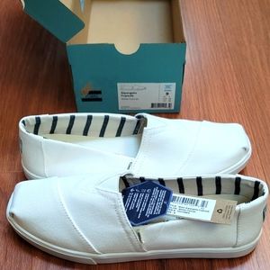 Toms Alpargata Cupsole White Canvas Size 9